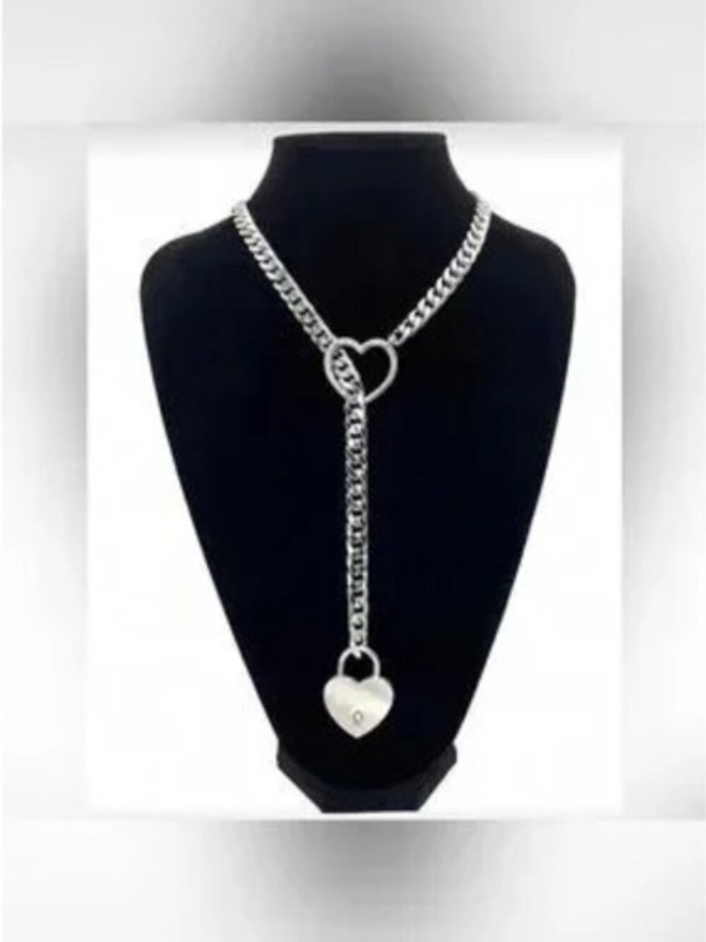 Silver Stainless Steel Chain Heart Necklace